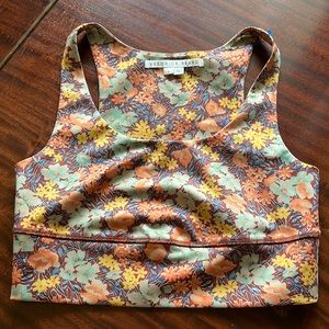 Veronica Beard Malea Floral Print Sports Bra Small